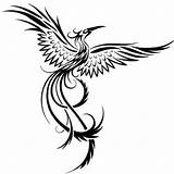 Tribal Phoenix Tattoo Bird Coloring Designs Long Tattoos Tail Pages Pheonix Simple Beautiful Tattoowoo Unique sketch template