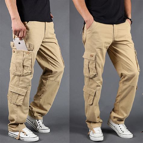 mens cargo pants regular fit  pockets sizes    shipping survival streetwear