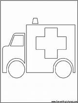 Ambulance Coloring Cutout Preschool Printable Fun Pages Craft Crafts Kids Activities Color sketch template