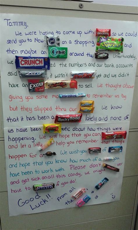 bulletin board  candy bars