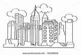 Coloring Cityscape Silhouette Webstockreview sketch template