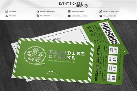 green movie ticket invitation example
