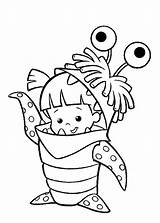 Monsters Inc Coloring Boo Monster Pages Disney Costume Her Characters Halloween Printable Drawing Mike Scary Clipart Wazowski Cliparts Kids Colouring sketch template