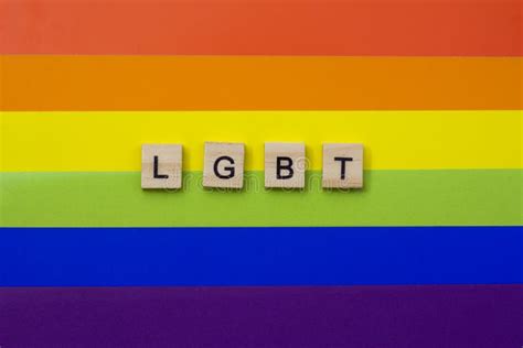 Lgbt Pride Lesbian Gay Bisexual Transgender Lgbt Letters On Lgbt Flag