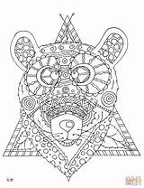 Coloring Pages Tribal Bear Pattern Zentangle Horse Adults Printable Supercoloring Print Book Getcolorings Colorings Getdrawings Animals sketch template