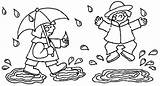 Coloring Pages Kids Rain Playing Disney sketch template