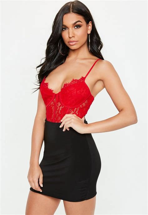 red strappy lace cupped panel bodysuit missguided red lace bodysuit