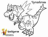 Pokemon Tyrantrum Coloring Pages Bubakids Cartoon Printable Kids sketch template