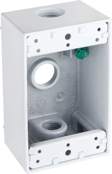 buy bell single gang aluminum weatherproof outdoor outlet box white