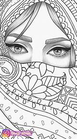 Dessin Coloring Mandala Colouring Pages Printable Adult People Girl Coloriage Drawings Colorier Line Drawing Fashion Visage Etsy Portrait Clothes Amazonaws sketch template