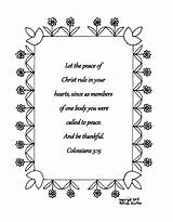 Peace Etsy Bible Coloring Verse Colossians Christ Rule Let sketch template