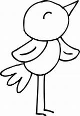 Bird Coloring Spring Clip Clipart Sweetclipart sketch template