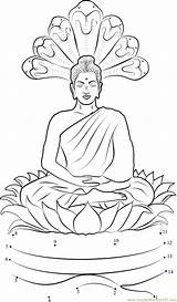 Gautam Lotus Buddhism sketch template