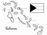 Bahamas Coloring Bandiera Disegnata Vettore Fumetto Paese Mappa Dell sketch template