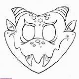 Halloween Mask Masks Printable Coloring Monster Scary Pages Face Monsters Template Clipart Library Popular sketch template