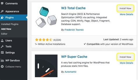 wp super cache   total cache    choose server memory increase performance ssl