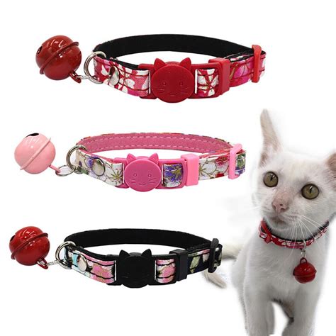 dog collar adjustable printed collar  bell dog puppy pet cat collars collier pour chien