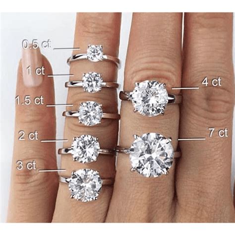 diamond rings  actual carat size  levy jewelers