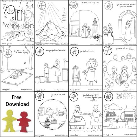 commandments coloring book   bible coloring pages sunday