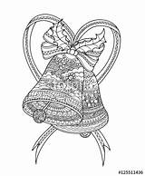Bell Christmas Drawing Sketch Jingle Zentangle Paintingvalley Bells sketch template