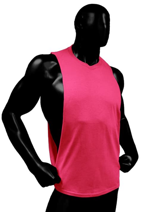 cutout muscle shirt tank hot neon pink