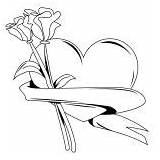 Roses Hearts Coloring Thorn Sharp sketch template