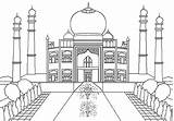 Masjid Sketsa Mosquee Mezquita Coloriage Nabawi Megah Edificios Kubah Arsitektur sketch template