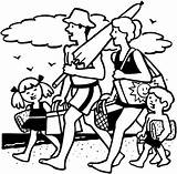 Beach Family Picnic Coloring Pages Holiday Animated Netart Holidays Coloringpages1001 Gifs sketch template