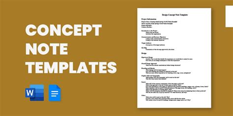 sample concept note template  notes template templates concept
