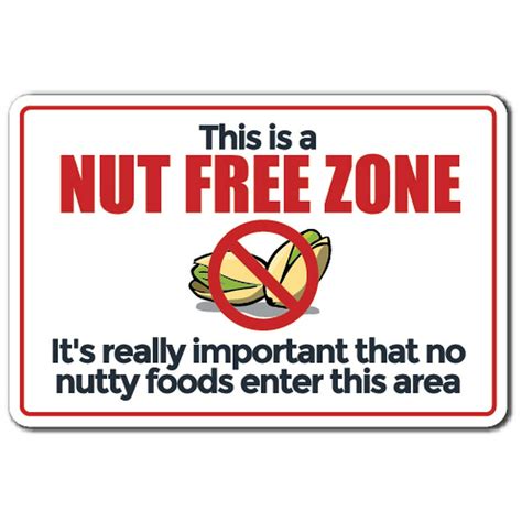 nut  zone decal allergy nuts food area warning indoor