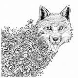 Wolf Animorphia Doodle sketch template
