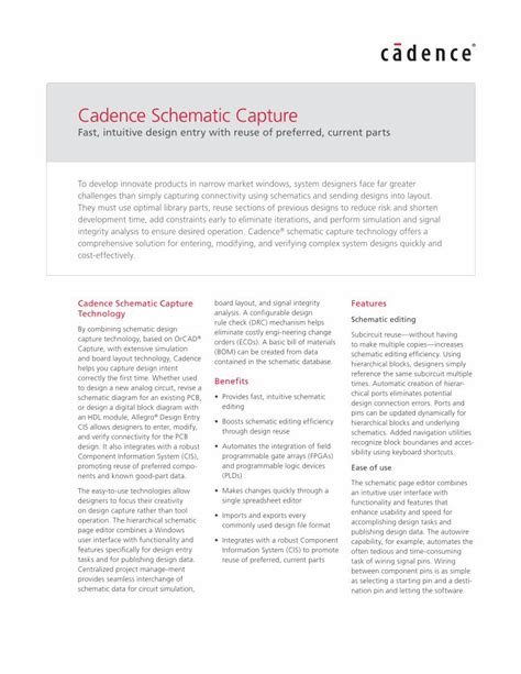 cadence schematic capture cadence design systems  filecadence schematic capture