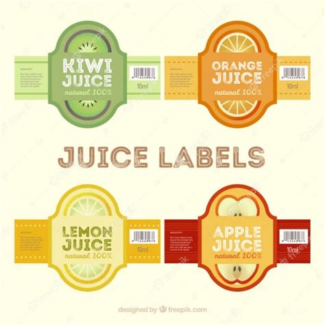 juice labels  flat design  vector