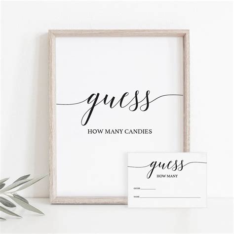 elegant guess   sign  cards template instant