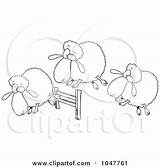 Sheep Cartoon Herd Fence Leaping Outline Toonaday Illustration Royalty Clip Rf Bouncing 2021 sketch template