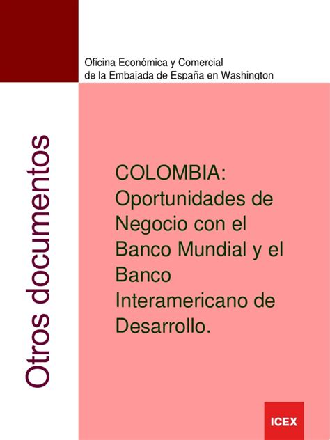 colombia oportunidades de negocio con el banco mundial y