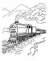 Train Coloring Pages Steam Polar Express Drawing Locomotive Engine Printable Kids Mountain Boys Line Scenery Track Color Colouring Mountains Sheets sketch template