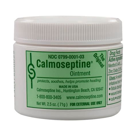 calmoseptine cream menthol zinc oxide ointment