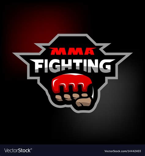 mma fighting logo royalty  vector image vectorstock