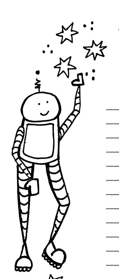 magical robot writing paper printable etsy