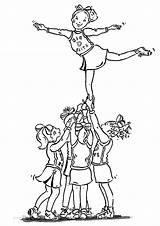 Cheerleader Ausmalbilder Ausmalbild Stunts Cheerleading Momjunction Cheerleaders sketch template