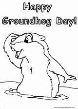 Coloring Groundhog Pages Color Printable Holiday Kids Sheets Season Sheet Happy Book Found sketch template