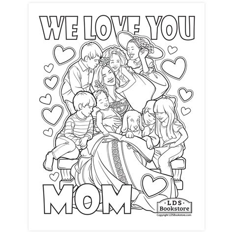 love  mom coloring page printable