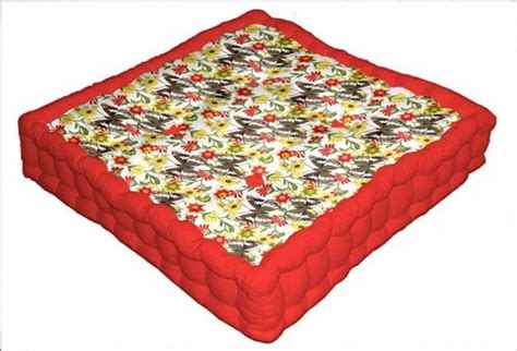 multicolor 100 cotton printed box cushion size 40 x 40 x 8 cm at rs