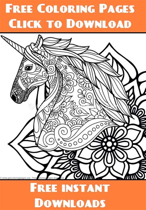 zentangle unicorn  mandala coloring pages mandala coloring
