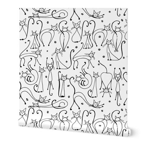 funny cats family coloring print  spoonflower colorful prints