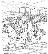 Coloring Pages Wagon Covered Adult Cowboy Cowboys Kids Horse Color Indians Western West Sheets Books Gypsy Horses Colorarty Indian American sketch template