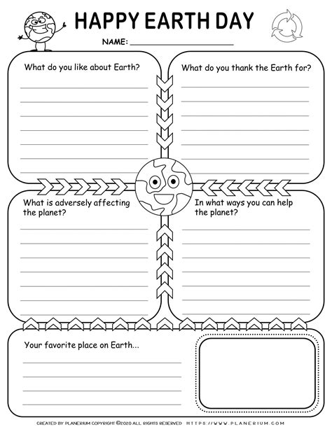 earth day worksheet write  planet earth planerium