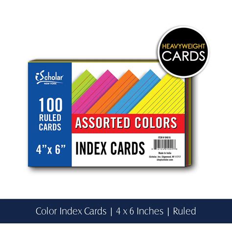 assorted colored index cards    ruled  count  ischolar ny
