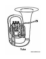Tuba Coloring Tubby Pages Music Template Instrument sketch template